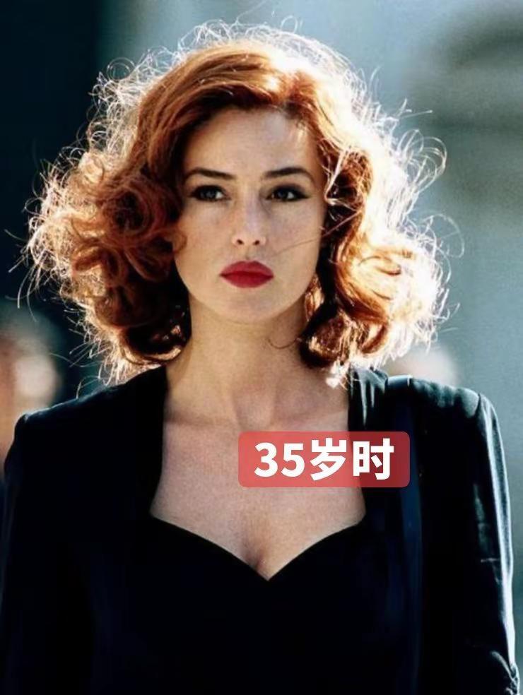 “球花”莫妮卡.贝鲁奇今年61岁，《西西里的美丽传说》中，她很漂亮，那一年她35
