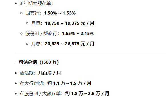 员工中了1500万彩票后直接离职现在银行的利率这么低吗1500w存活期一个月只