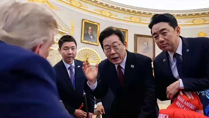 谁都没料到，李在明访美时的一张白宫照片，这几天会让韩国舆论场彻底炸锅。这个画面，