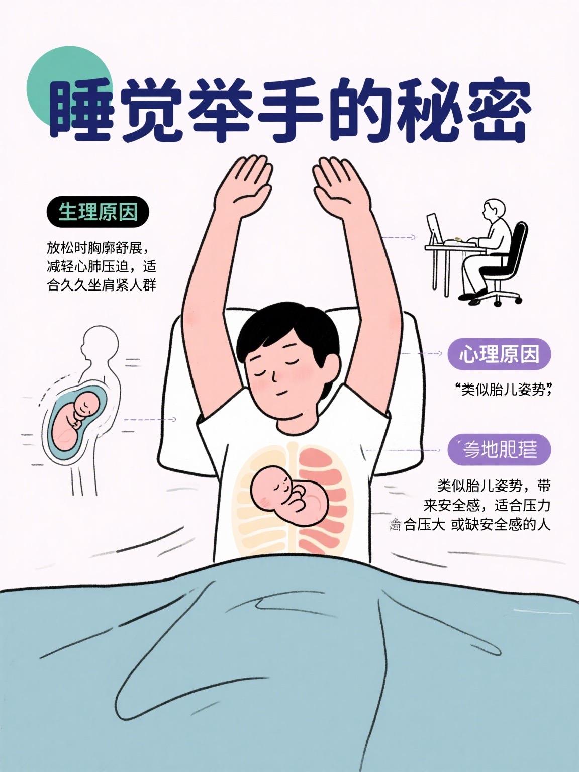 为什么有的人睡觉爱举起双手？原来身体在悄悄帮你“解压”，藏着最本能的生存智慧