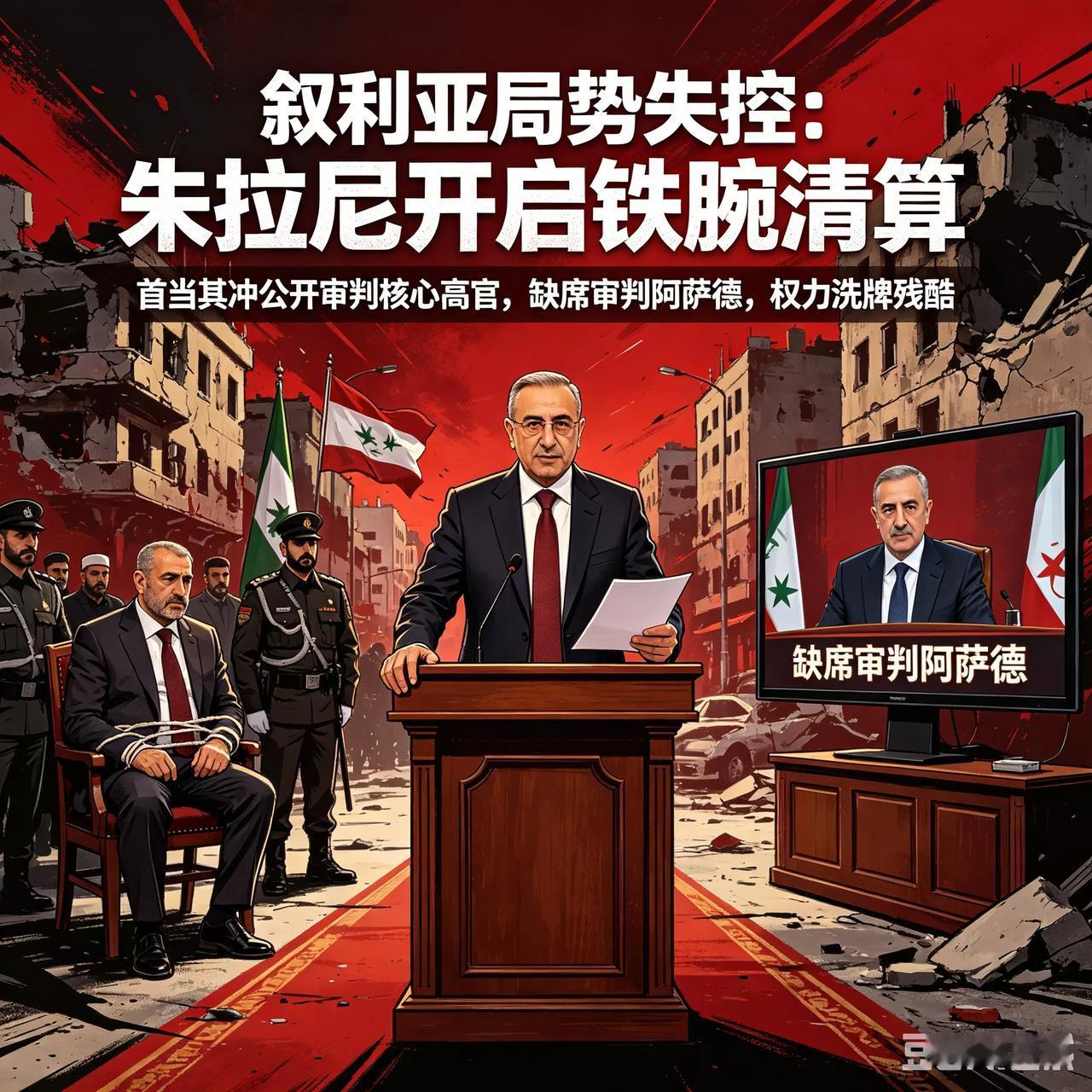 叙利亚局势彻底失控！朱拉尼正式开启“斩草除根”大清洗！首当其冲公开审判阿萨德政权