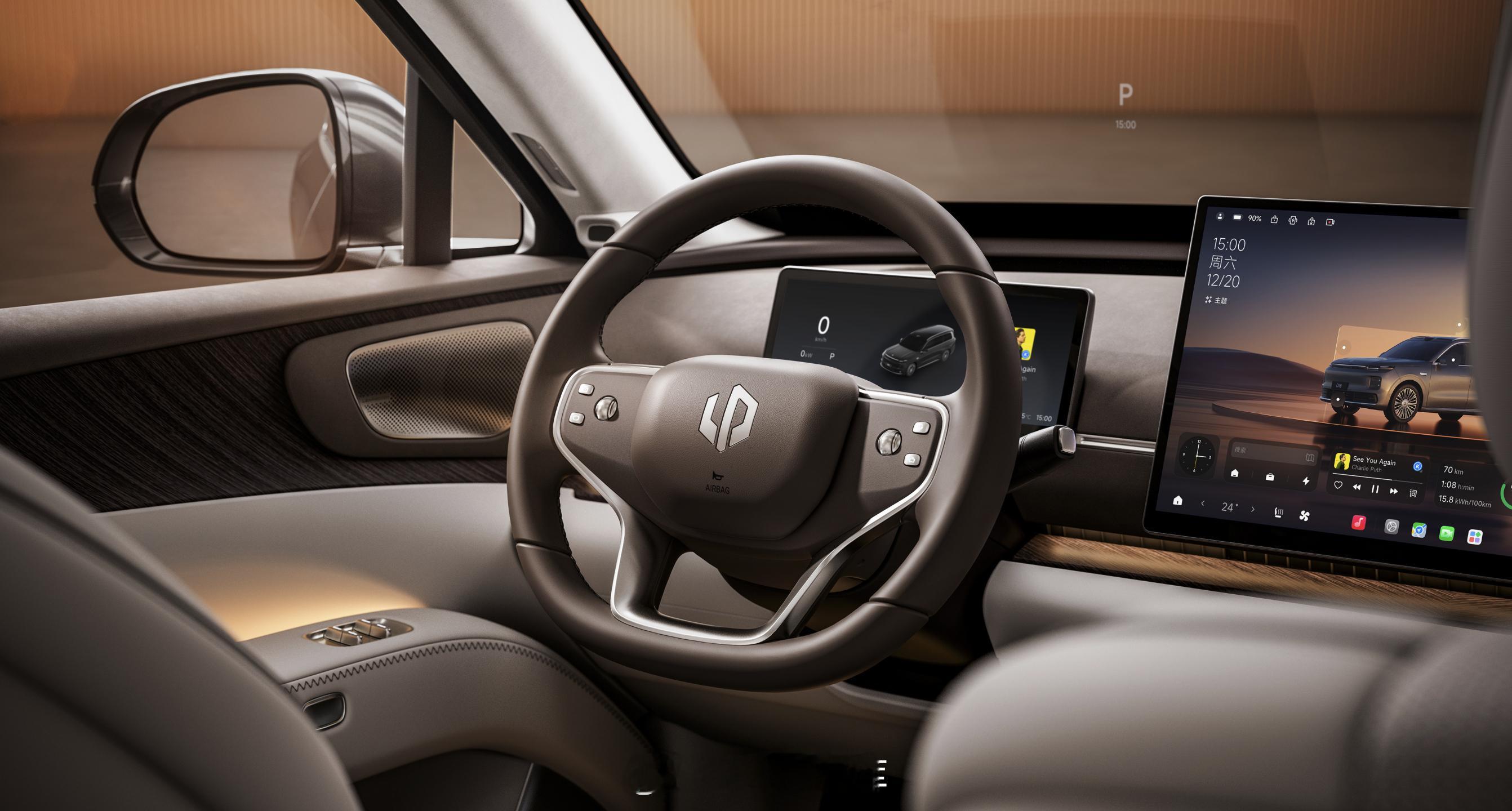 零跑直接发布了D19的官方内饰图，豪华感够不够？来看看亮点：-仪表盘+A