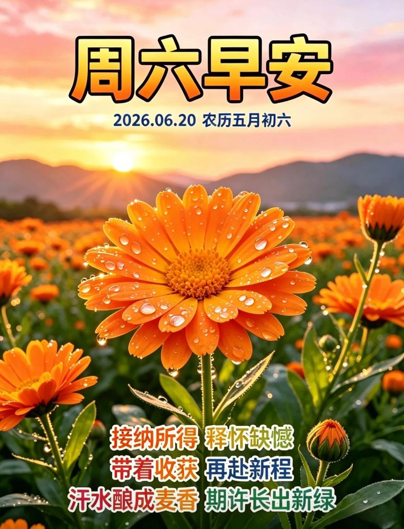 🌺2026./6.20仲夏时光.暖意满堂🌺🌈☀️周六早安。夏日晨光缓缓