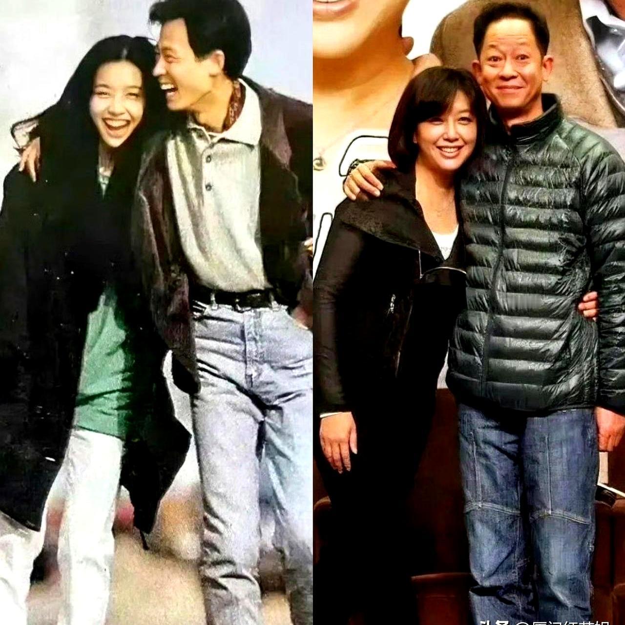 左边是1994年《过把瘾》里的江珊和王志文。一晃三十年，他们俩又站在一起