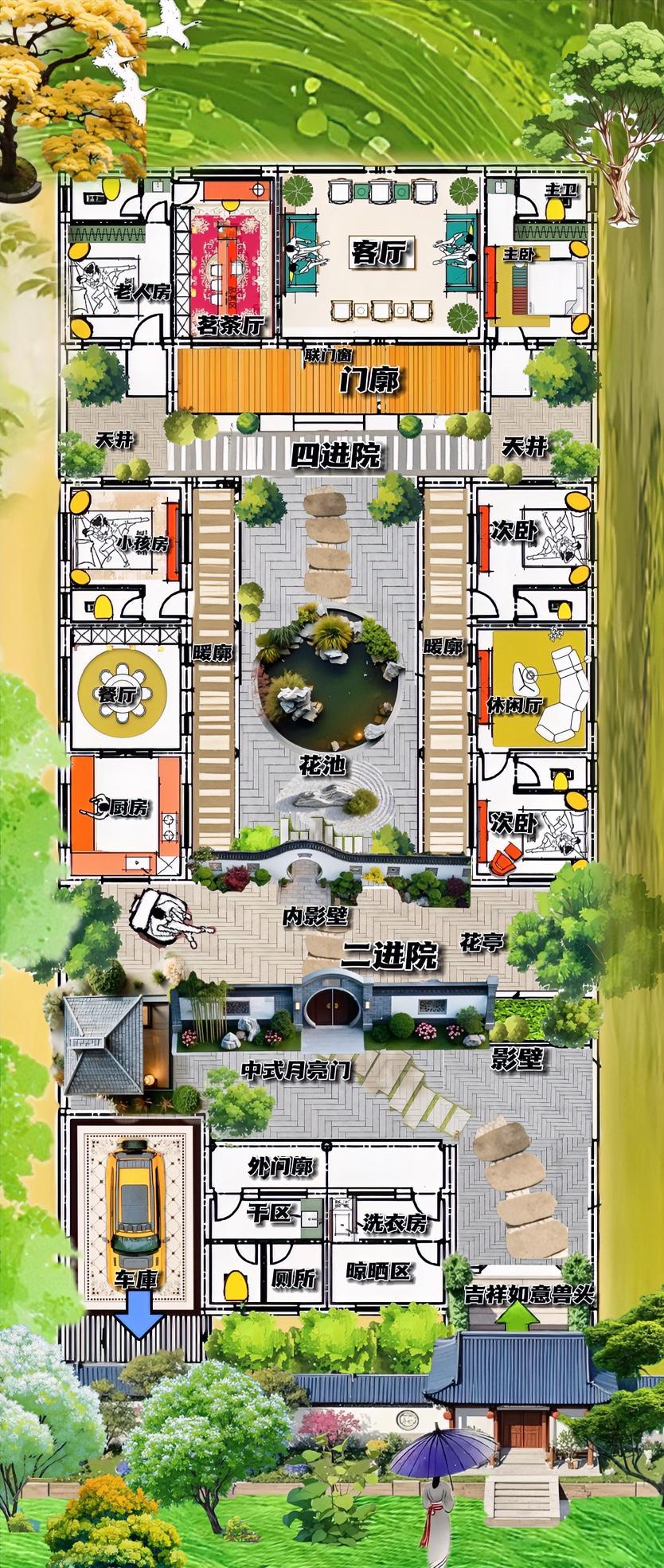 不愧是大满贯自建房，布局有逻辑，动超通透，演啥像啥，610㎡不明事理的合院，厨房