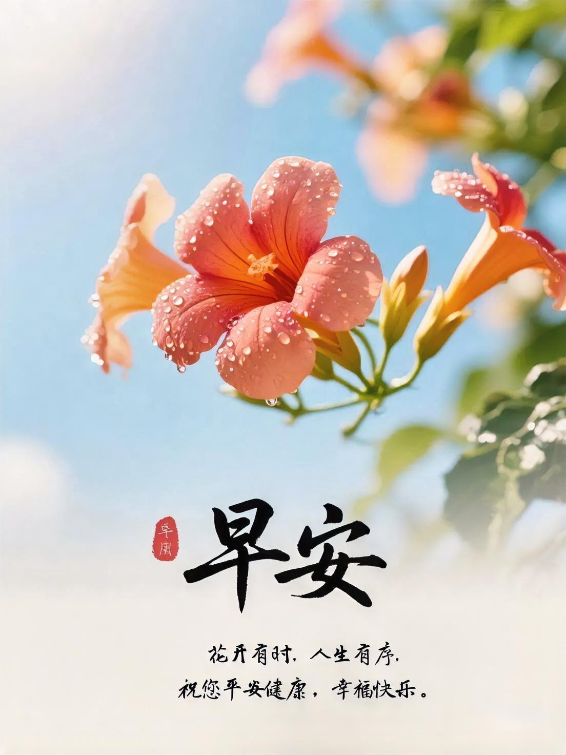 早安！晨露吻花香，花开有时，人生有序，愿你平安健康，幸福快乐每一天～