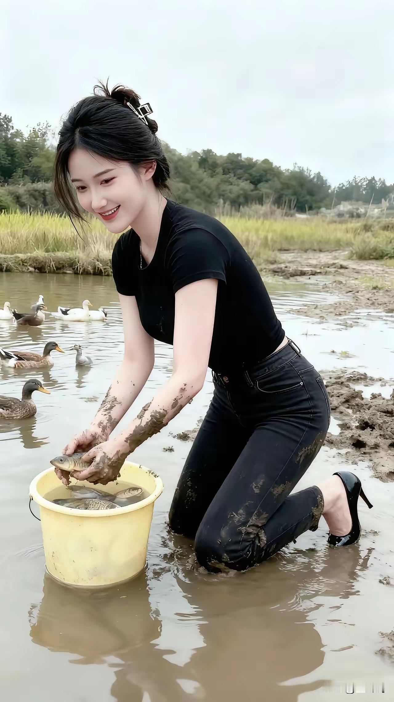 费了一身行头换来一桶鱼，加上捉鱼之乐，值得！