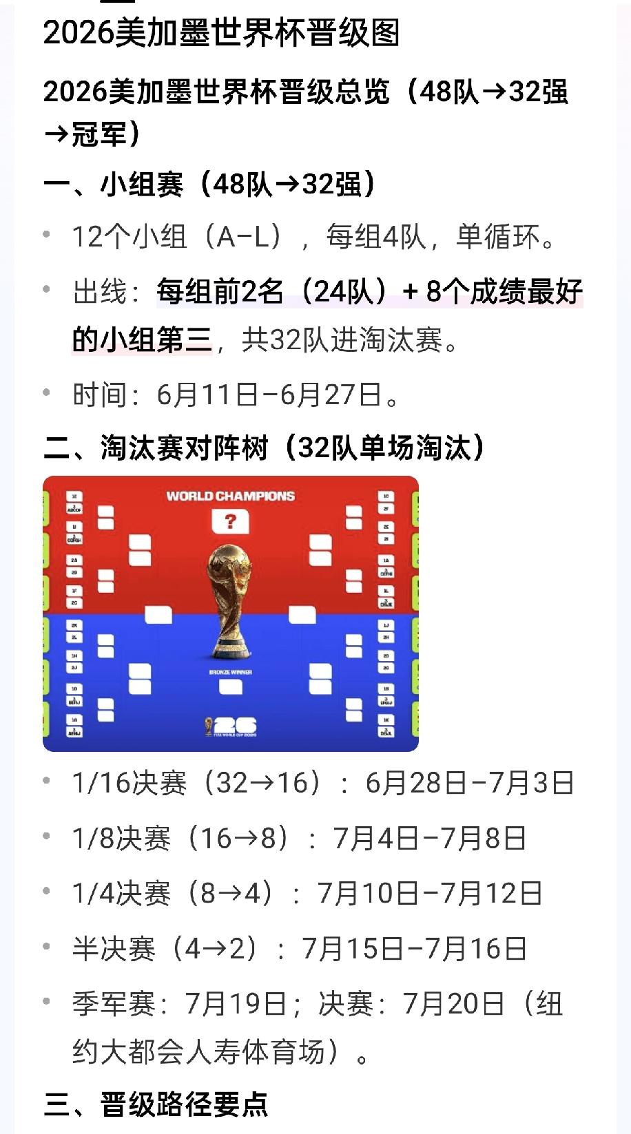 2026年世界杯很多冷门，还不如说是在为赌球创造便利，强队进入32强，每组前两名