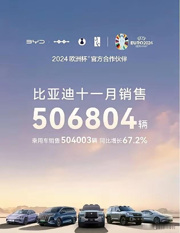 比亚迪11月销量又夺回第一！年销460万辆的目标稳了！上个月比亚迪月度销量冠