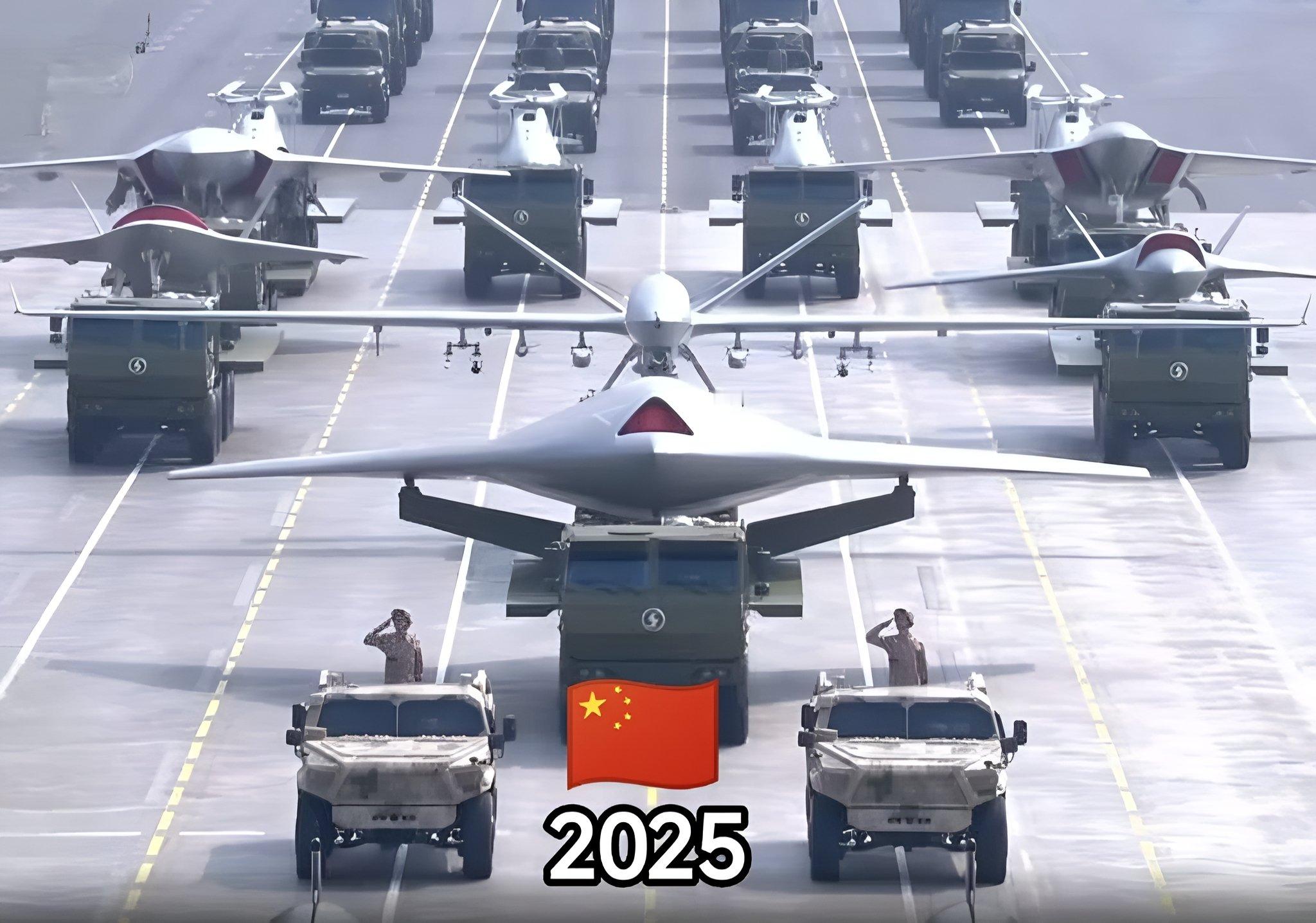 反法西斯胜利80周年虽然都是在阅兵式上展示无人机，但阅兵式之间亦有差距[dog
