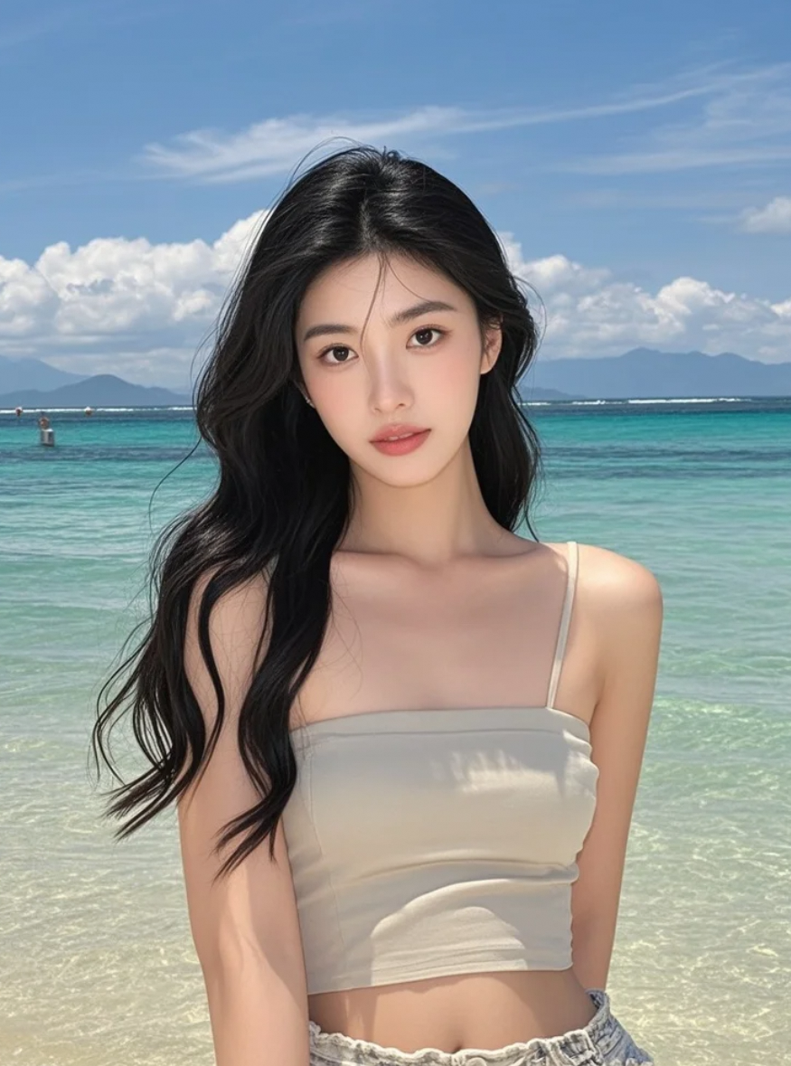 她的笑容带着咸咸的海味，甜到了我心里