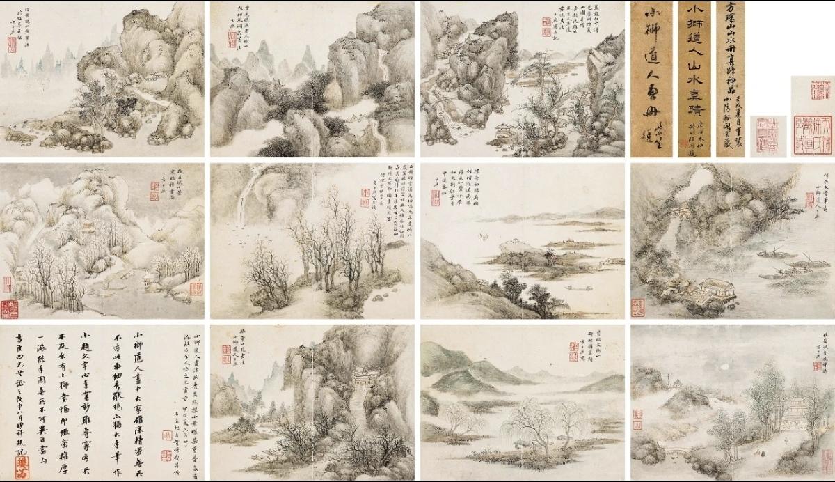 【烟林清寂，古意悠然｜方士庶《仿古山水册》笔墨里的清代文人雅韵】清代康乾之际，