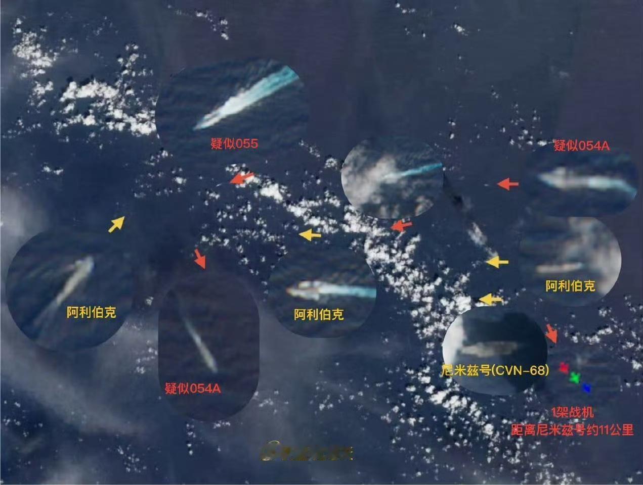 东大军舰编队四艘军舰斜切插入尼米兹航母战斗群打乱其航母编队！估计又为美水兵播放《