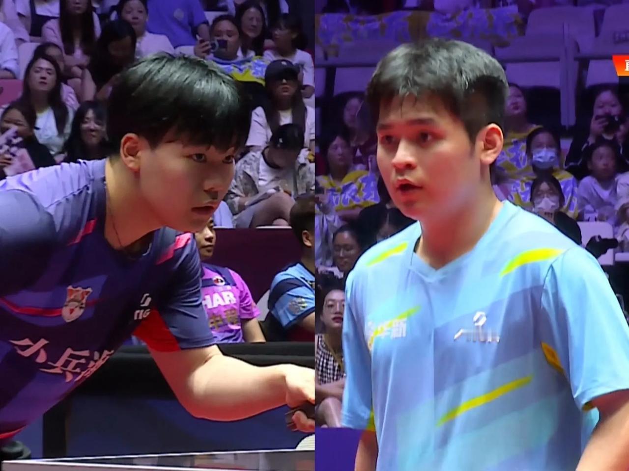 林诗栋3-1松岛辉空7月25日乒超联赛，林诗栋终于为黄石华新俱乐部取得首胜，暂