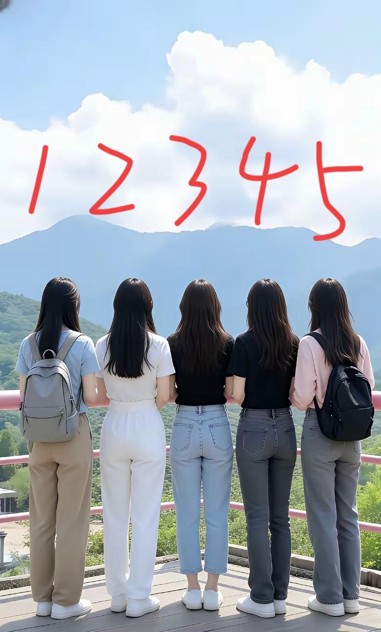 五位女生，只看背影，选一个做老婆，直觉告诉我，你选几号？