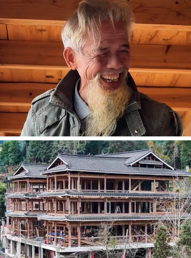 七旬无学历大爷徒手造千平木楼
