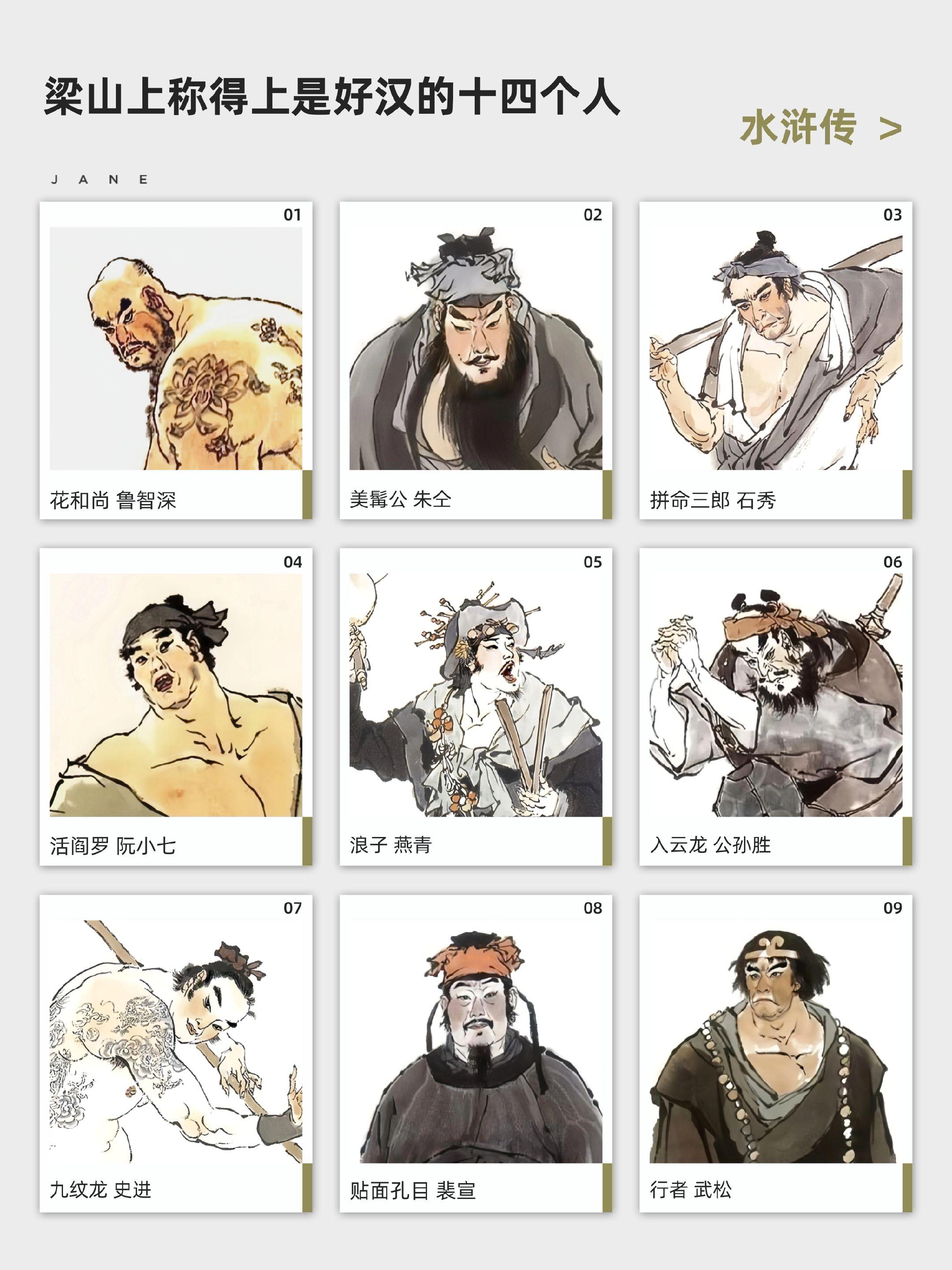 水浒传 梁山好汉 称得上好汉的梁山好汉