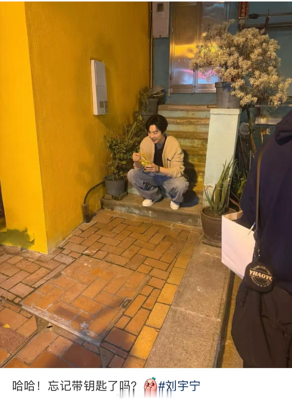 冰淇淋看起来很好吃的样子刘宇宁忘记带钥匙了吗刘宇宁蹲地上吃冰淇淋