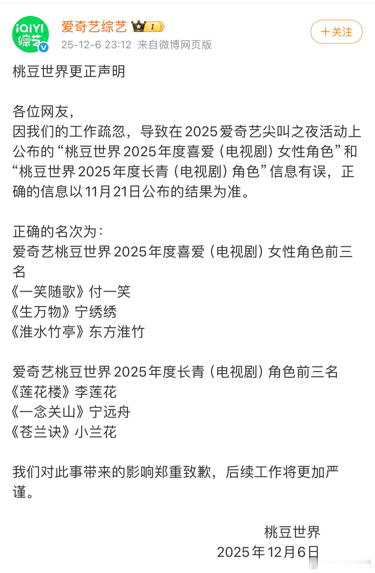 奖都颁完了粉丝的钱也砸完了本来也不是多有含金量的奖玩不起啊……
