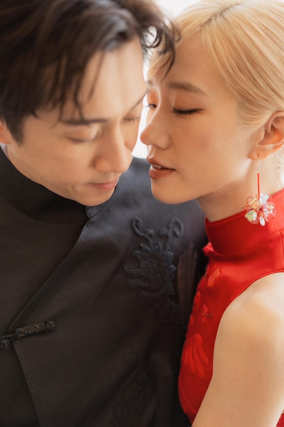 陈汉典、LuLu两人的文定仪式穿这套，SHIATZYCHEN夏姿・陈量身订