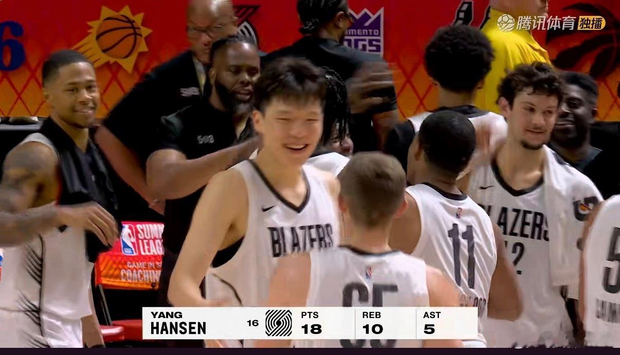 NBA夏季联赛杨瀚森18分10板5助杨瀚森隔扣波特兰开拓者杨瀚森夏联出战第二场