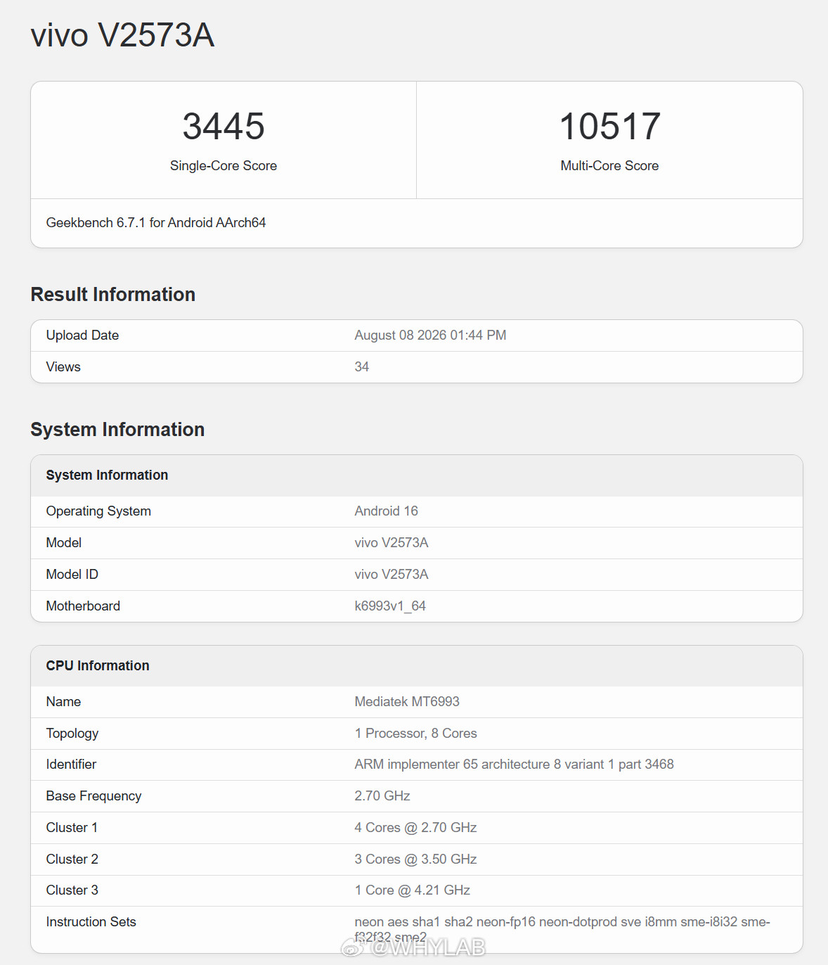 iQOONeo11至尊版还有iQOOZ11S的Geekbench6