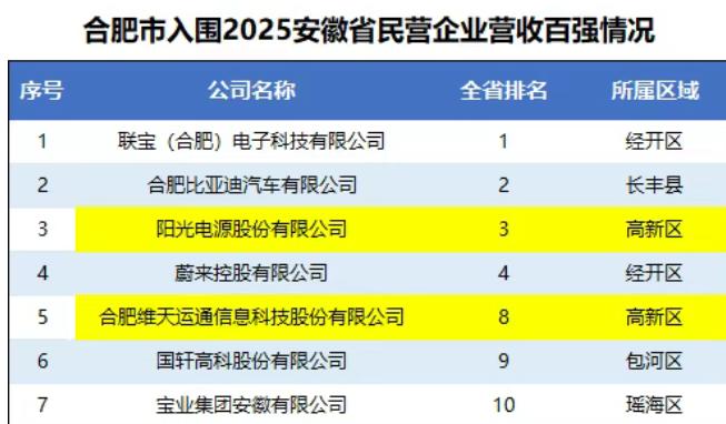 经济怎么样，要看民企。合肥入选安徽2025年民营企业营收企业的百强榜单。排名第一