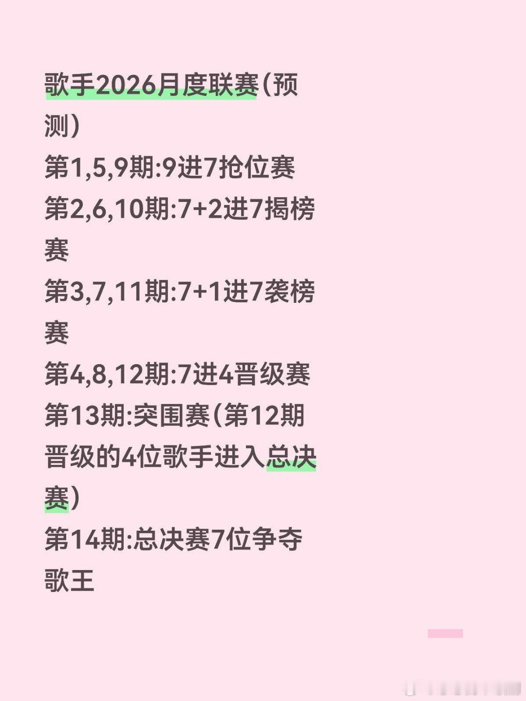 歌手歌手2026赛制歌手2026首发第一期抢位赛齐豫，庾澄庆，魏如萱，胡彦斌，张