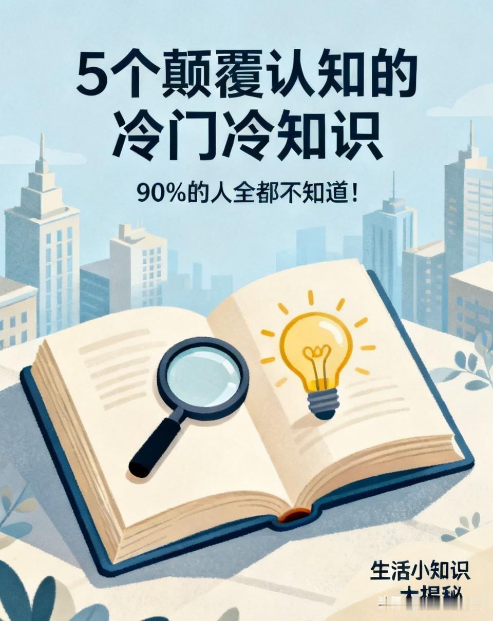 5个颠覆认知的冷门冷知识，90%的人全都不知道！生活里藏着很多超出常识的小