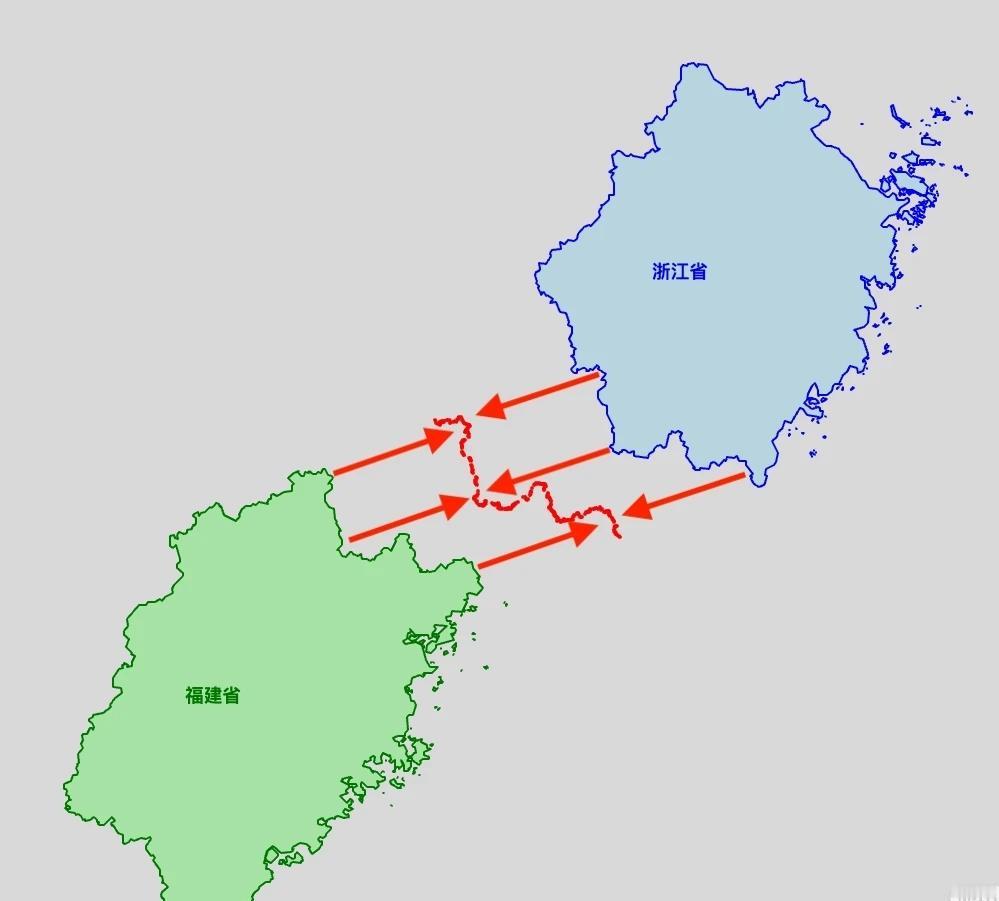 浙江的西南省界和福建的东北省界几乎是同一条线[捂脸哭][捂脸哭]
