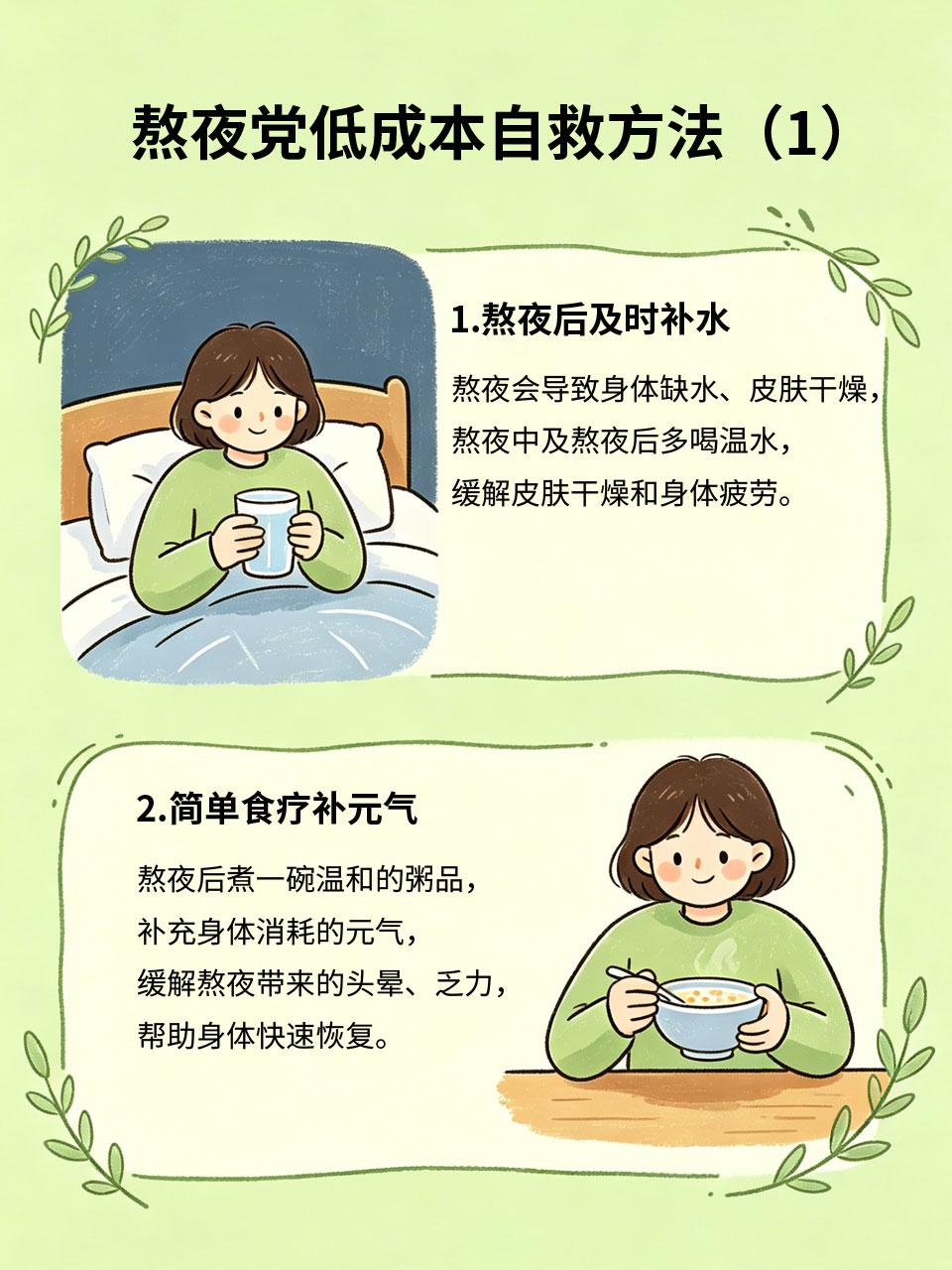 熬夜党自救!低成本养生养出好状态很多女生避免不了熬夜，长期熬夜会导致面色暗沉、