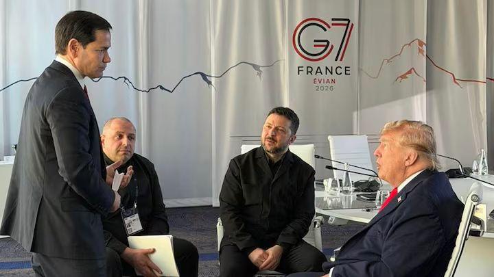 【特朗普与泽连斯基在G7会议讨论乌克兰冲突：那边发生的事情太疯狂了】美国总统