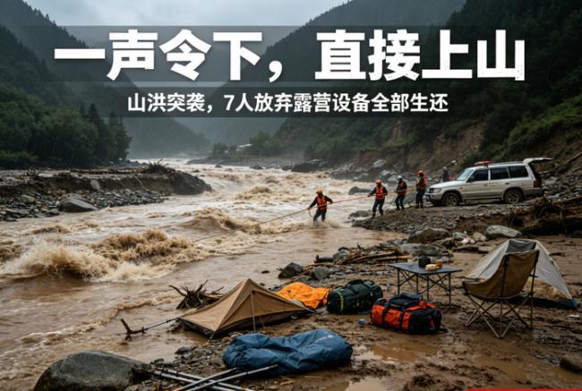 7人山谷露营遇山洪，领队一声呐喊救下全员性命"这男人积了大德！"7人山谷露