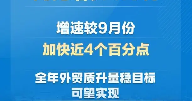 新华社权威快报丨增速加快近4个百分点 10月份我国货物贸易进出口同比增长4.6%