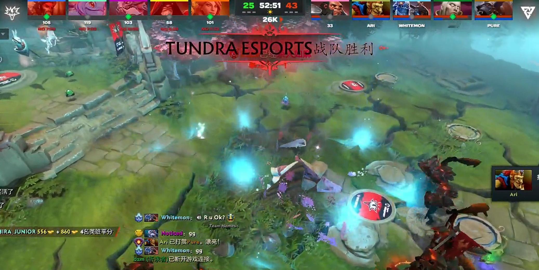 卧槽，一波多折的比赛，Tundra虽然出了大汗但最终还是凭借中期取得的优势战胜了