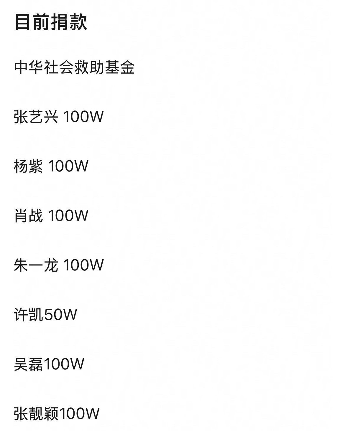 明星捐款不完全统计确实起到了正向的带头作用，有些头部明星每次灾情捐款都没落下过