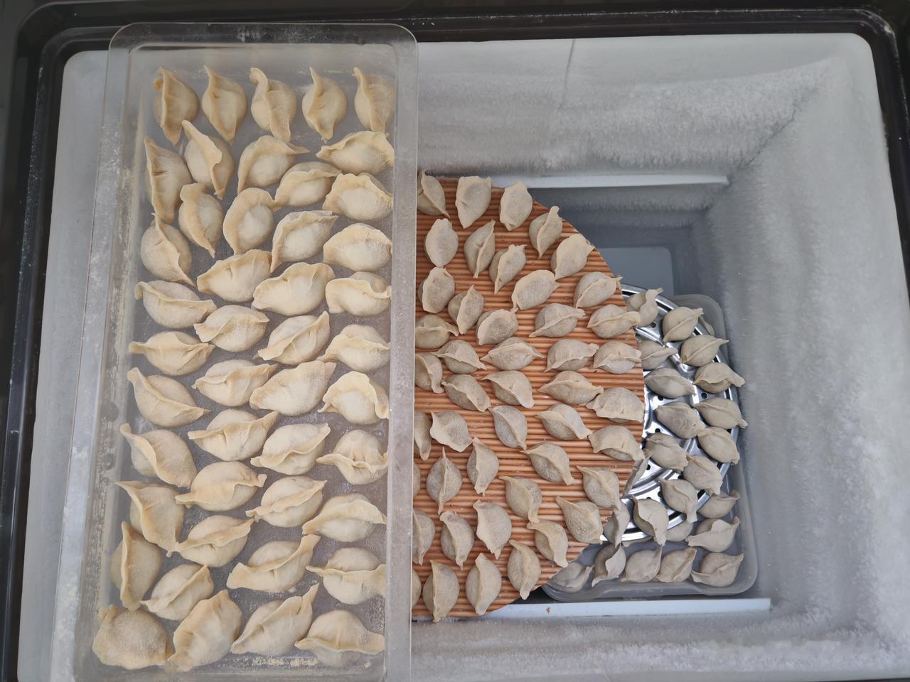 昨天，我包了八斤肉的饺子。擀饺子擀的我手都是麻的。本来我是要分开包的，可我买的肉