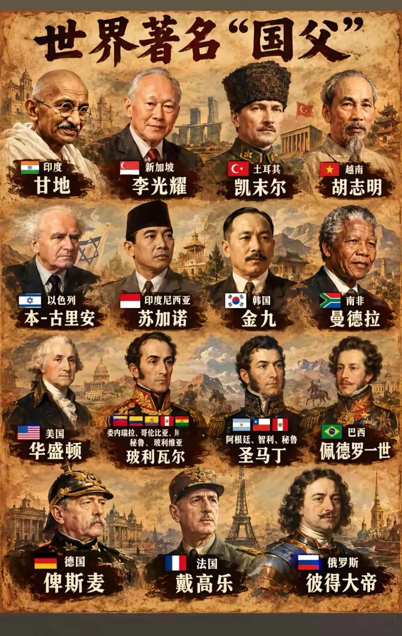 盘点世界著名国父，看懂一个国家的诞生