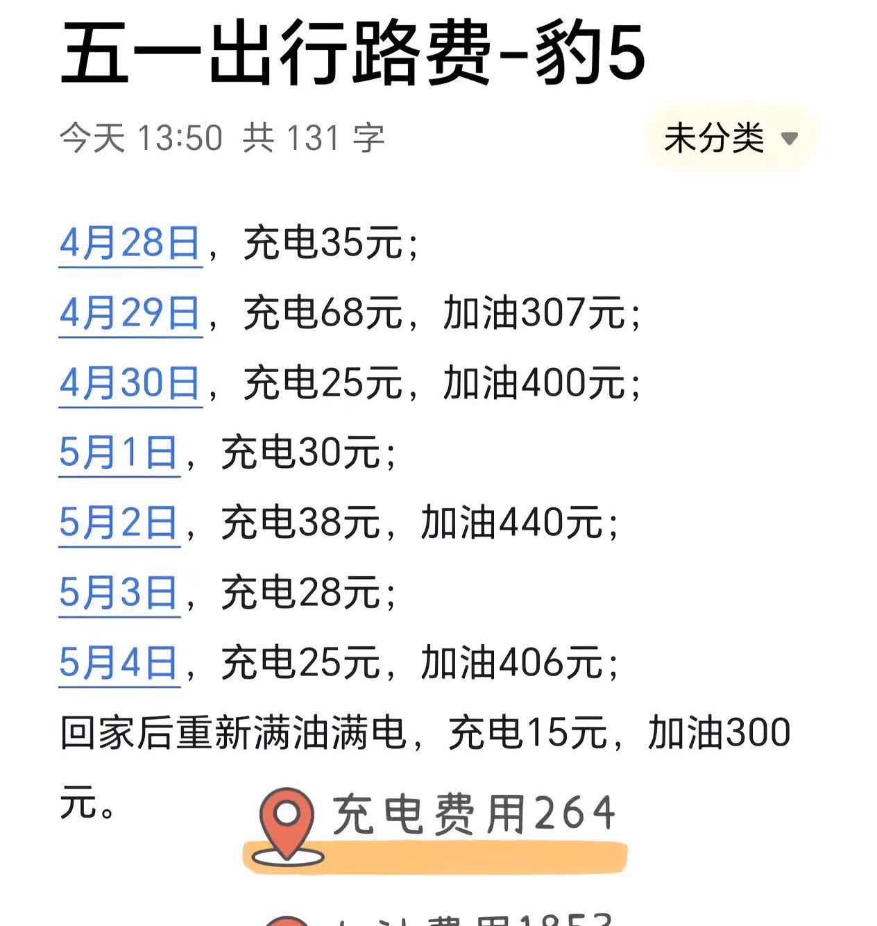 五一出游豹5真实油耗～看看满意么～自重三吨车～反正我是很满意～