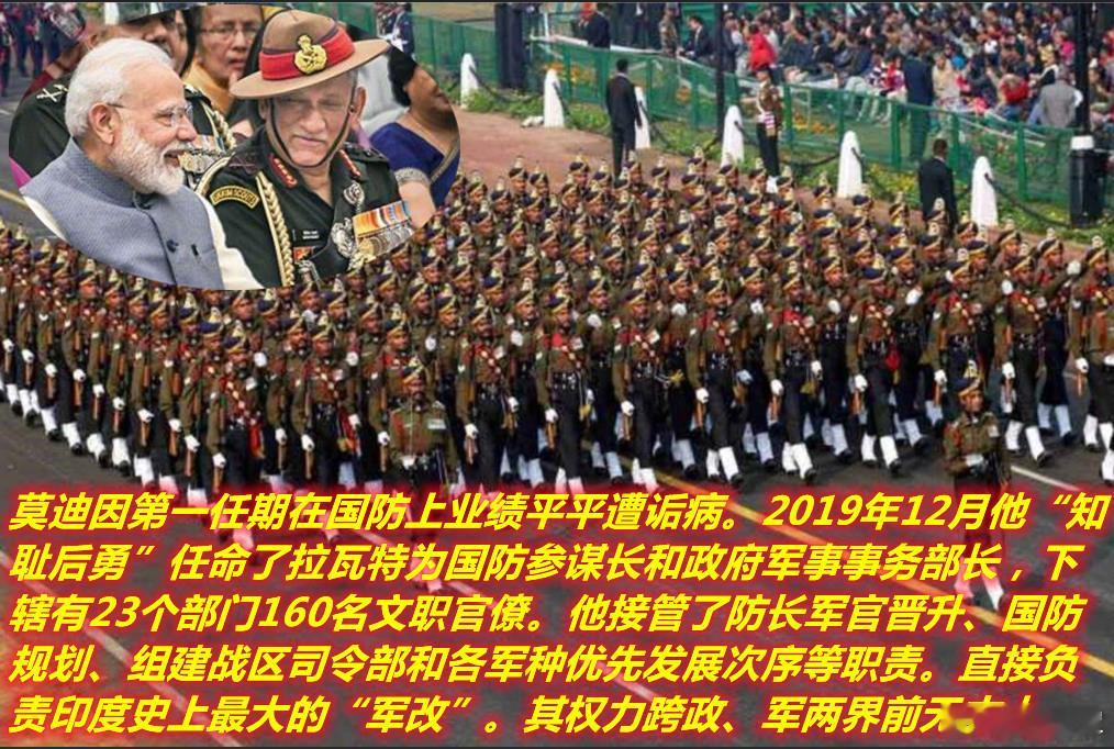 莫迪第二任期发誓进行“大军改”，其最大动作就是2019年12月任命国防参谋长和政