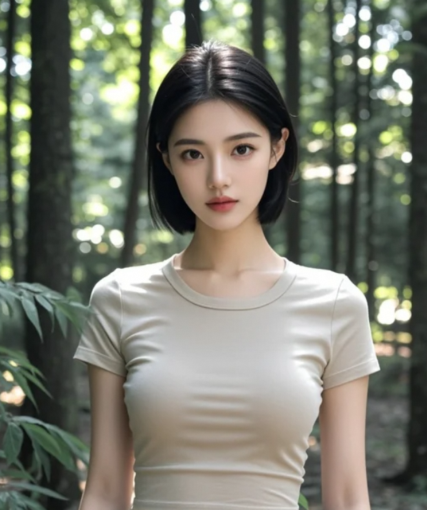 她轻轻拨开枝叶回眸一笑，惊艳了时光