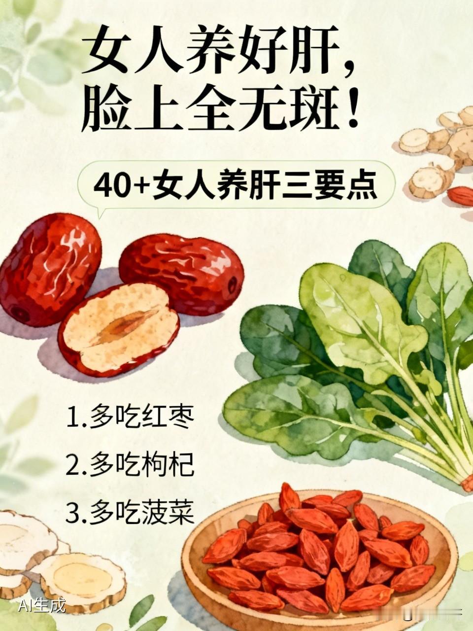 女人养好肝，脸上全无斑！女人怎么养肝？好友说，过了40岁的女人，做到以下三点：