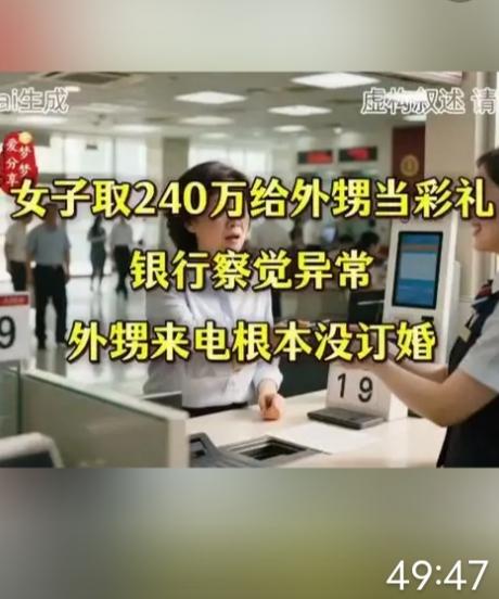 女子取240万“给外甥当彩礼”？外甥懵了：没订婚！银行柜员一听这数额当场警觉，