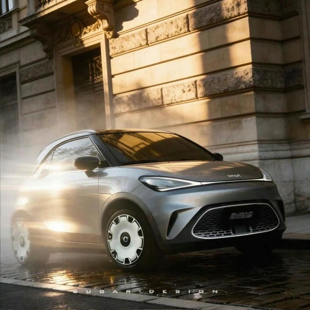 最能代表smart的小车精灵2号，官方发布了伪装车，尺寸还是经典的两座大小，动力