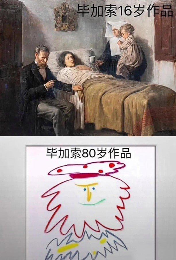 毕加索并不是一开始就抽象的
