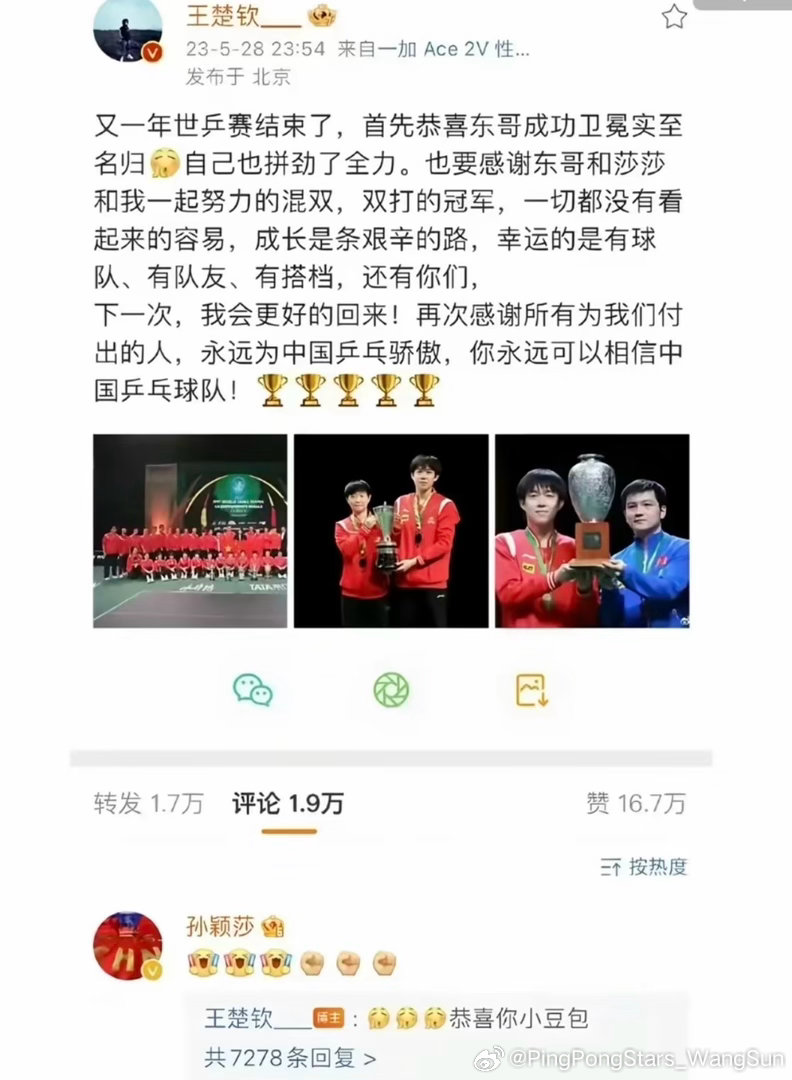 恭喜你小豆包，好权威的水印王楚钦孙颖莎