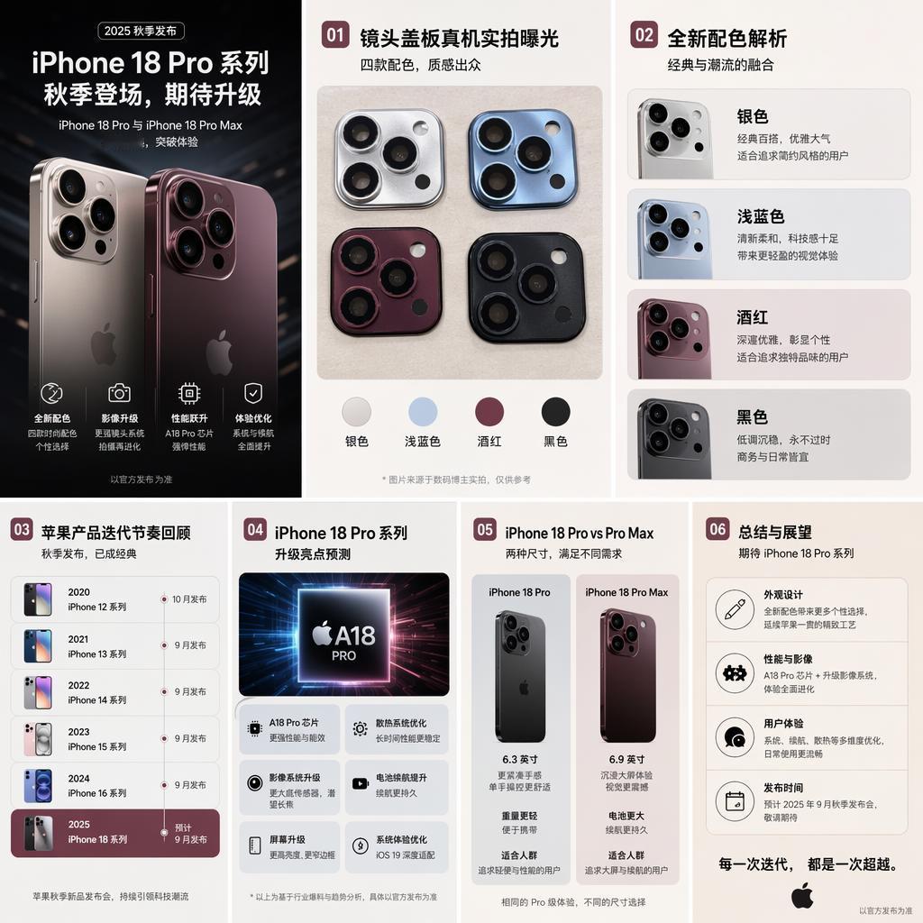 秋季新机稳了！iPhone18Pro系列配色曝光，风格迎来明显调整熟悉苹
