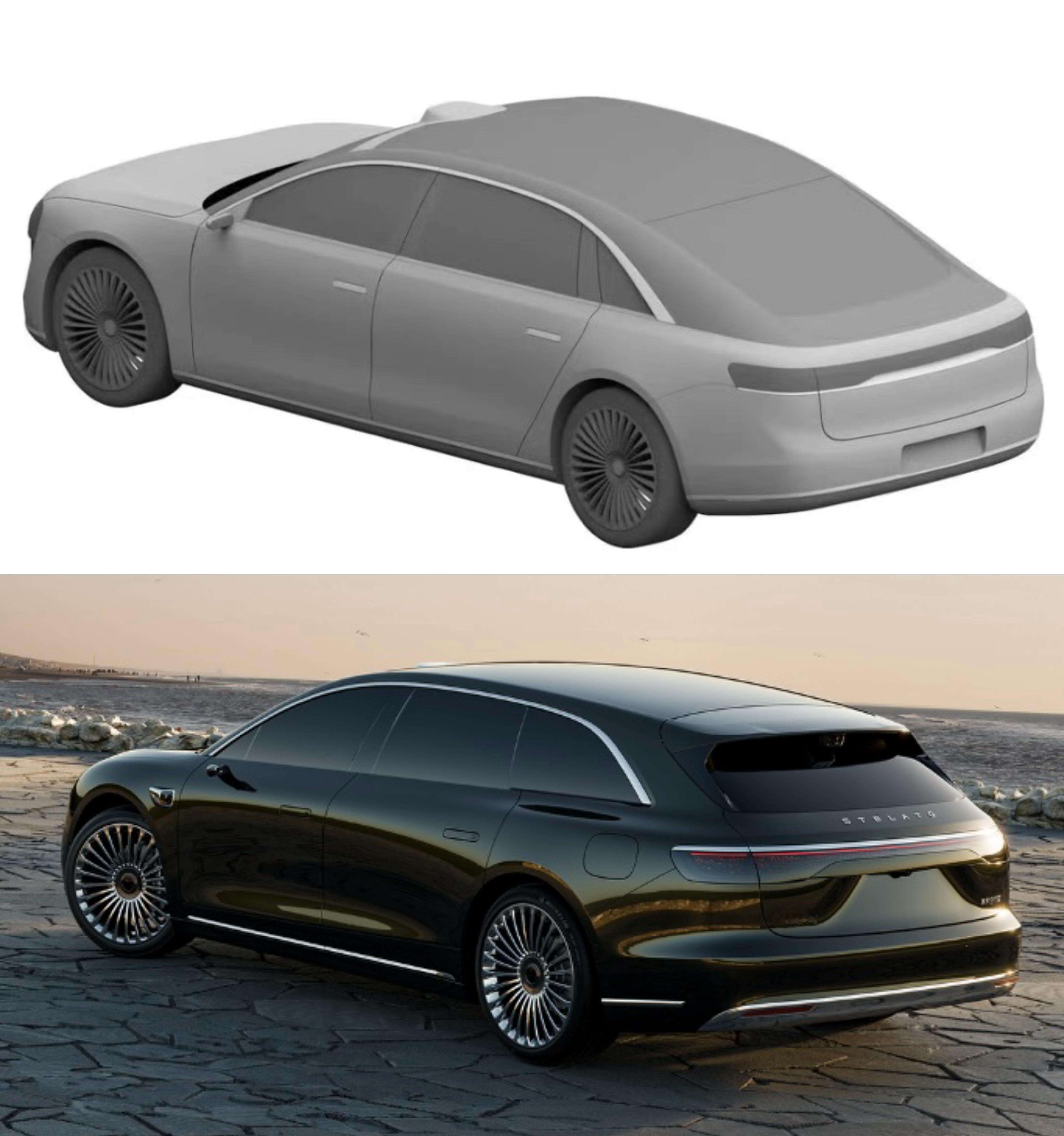 享界S9T最好看的角度就是侧后方，后窗上边的饰条有些折线的感觉，显得很清爽利落，