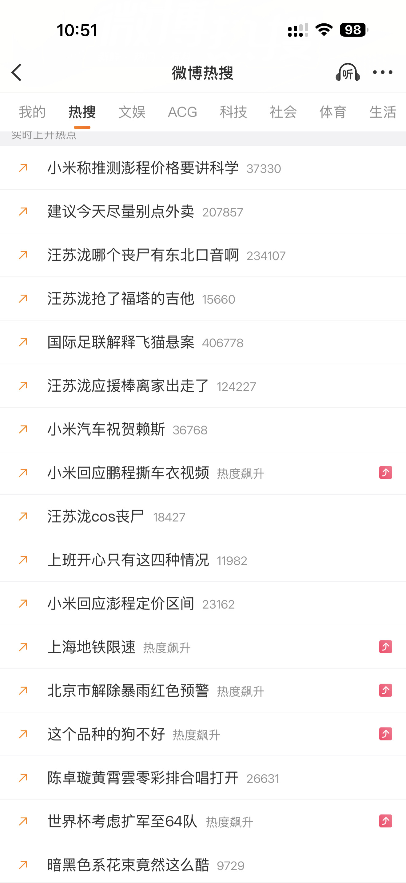 不得不感慨小米澎程的热度，热搜话题一个接一个……
