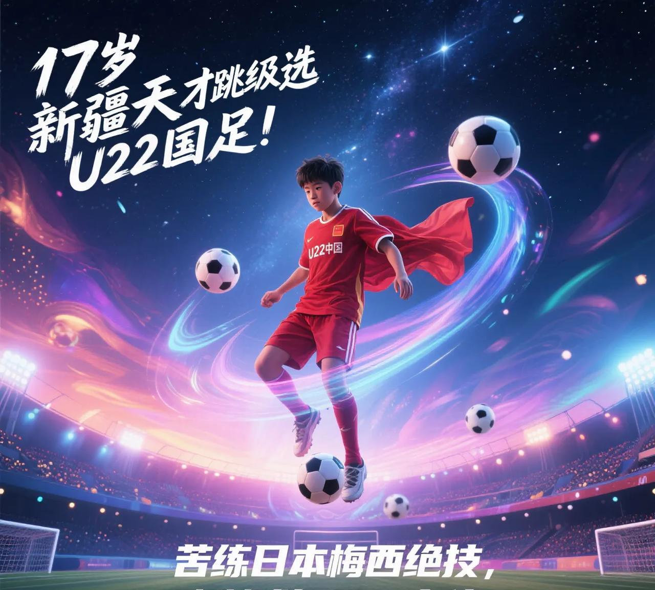 17岁新疆天才跳级入选U22国足！苦练"日本梅西"绝技，欧洲球探已盯上他【中国